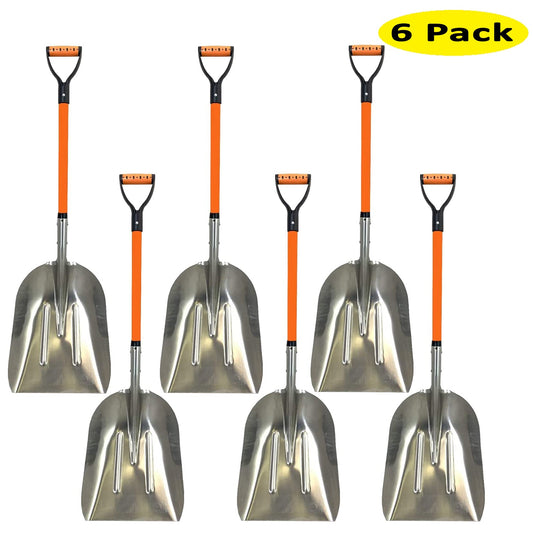 Montresor Aluminum Snow Shovel 48 Inches with Large Head and Handle (6 Pack)