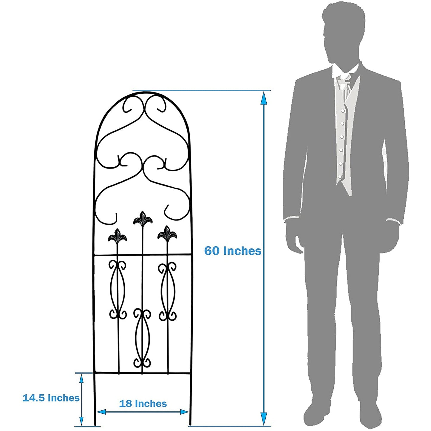 Montresor Spade Design Trellis (1 Pack) for Garden and Climbing Plants and Vines