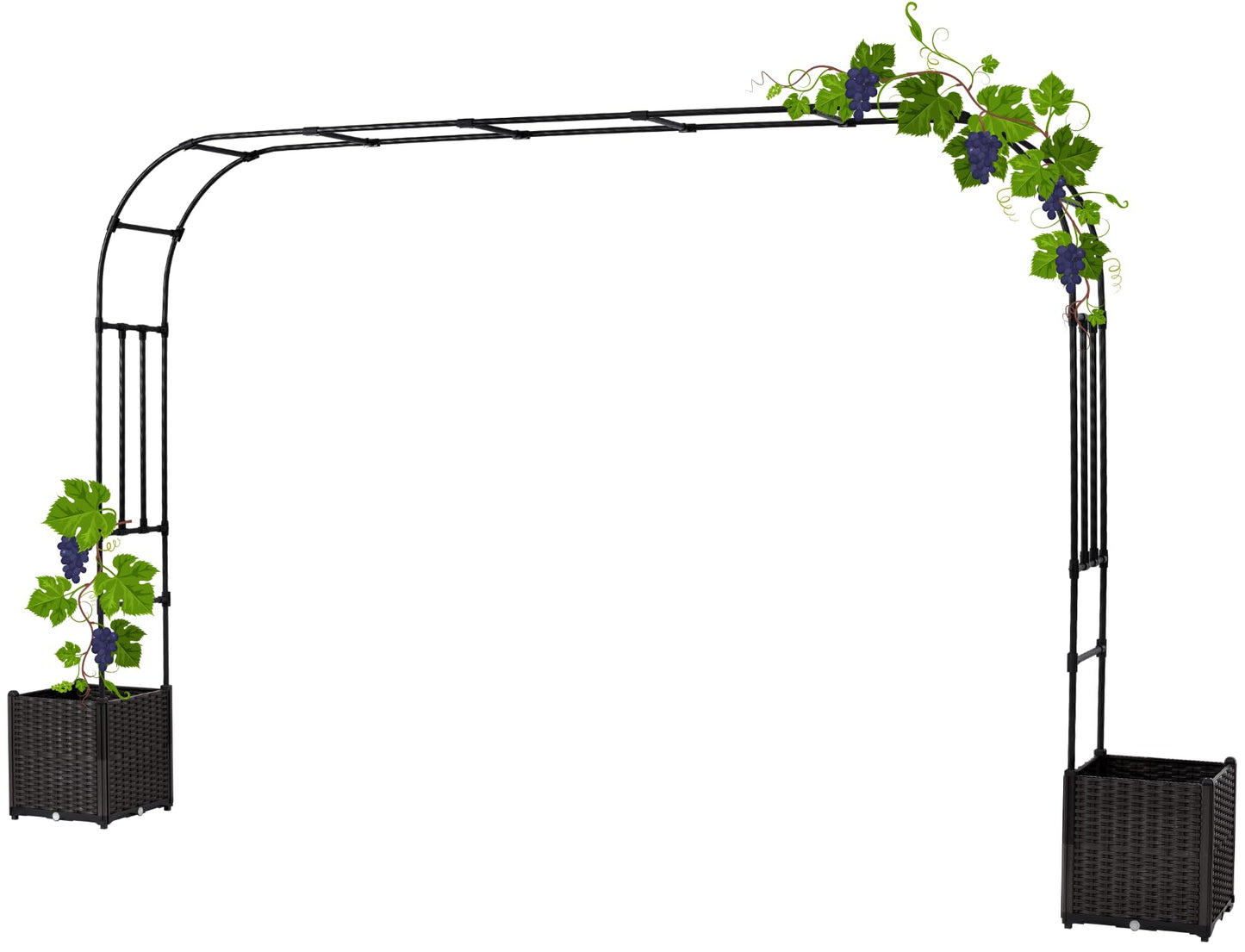 Montresor Garden Arch Trellis for Climbing Plants Outdoor with 2 Set Planter Box