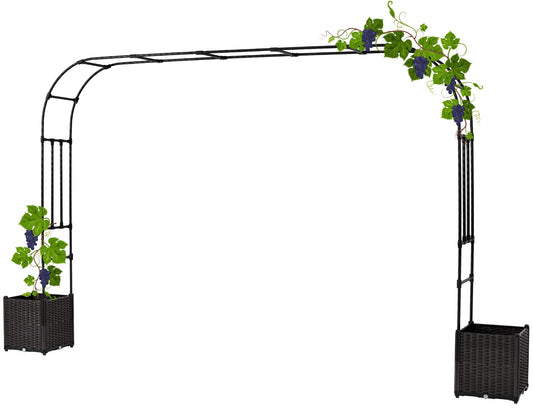 Montresor Garden Arch Trellis for Climbing Plants Outdoor with 2 Set Planter Box