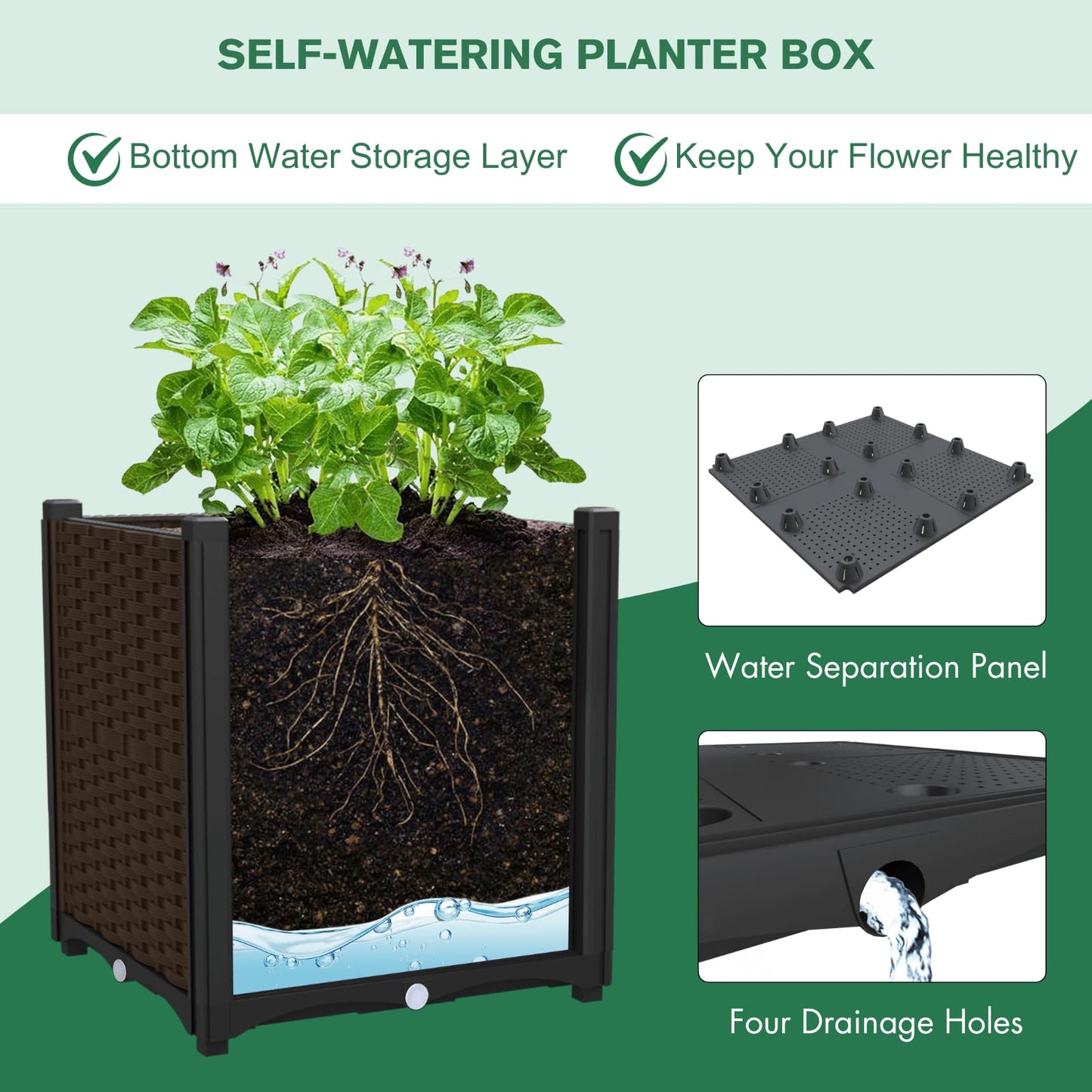 Montresor Garden Arch Trellis for Climbing Plants Outdoor with 2 Set Planter Box