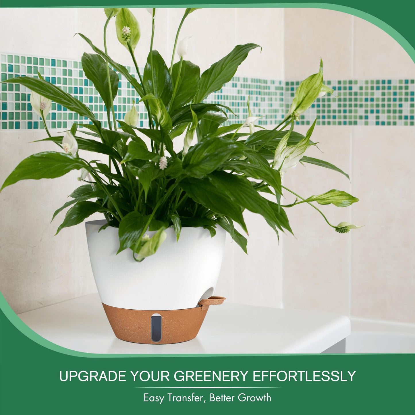 12/10/8 Inch Self Watering Pots for Indoor Plants Plastic Large Plant Pot for Outdoor Plants, Water Level Window & Spacious Reservoir Flower Pots Decorative Planter with Drainage and Tray (Black)