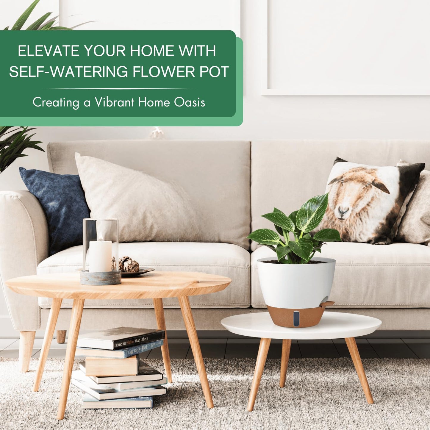 12/10/8 Inch Self Watering Pots for Indoor Plants Plastic Large Plant Pot for Outdoor Plants, Water Level Window & Spacious Reservoir Flower Pots Decorative Planter with Drainage and Tray (Black)