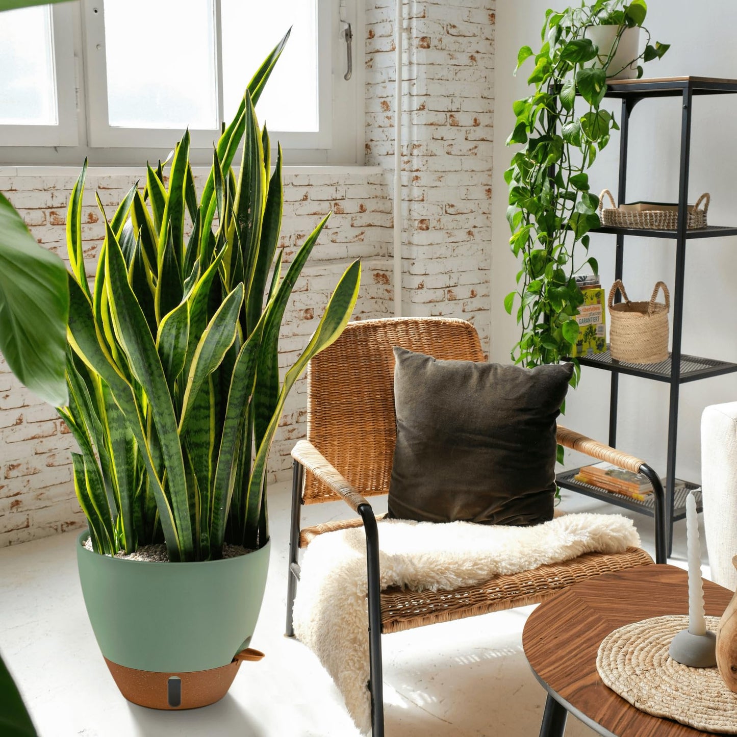 12/10/8 Inch Self Watering Pots for Indoor Plants Plastic Large Plant Pot for Outdoor Plants, Water Level Window & Spacious Reservoir Flower Pots Decorative Planter with Drainage and Tray (Black)