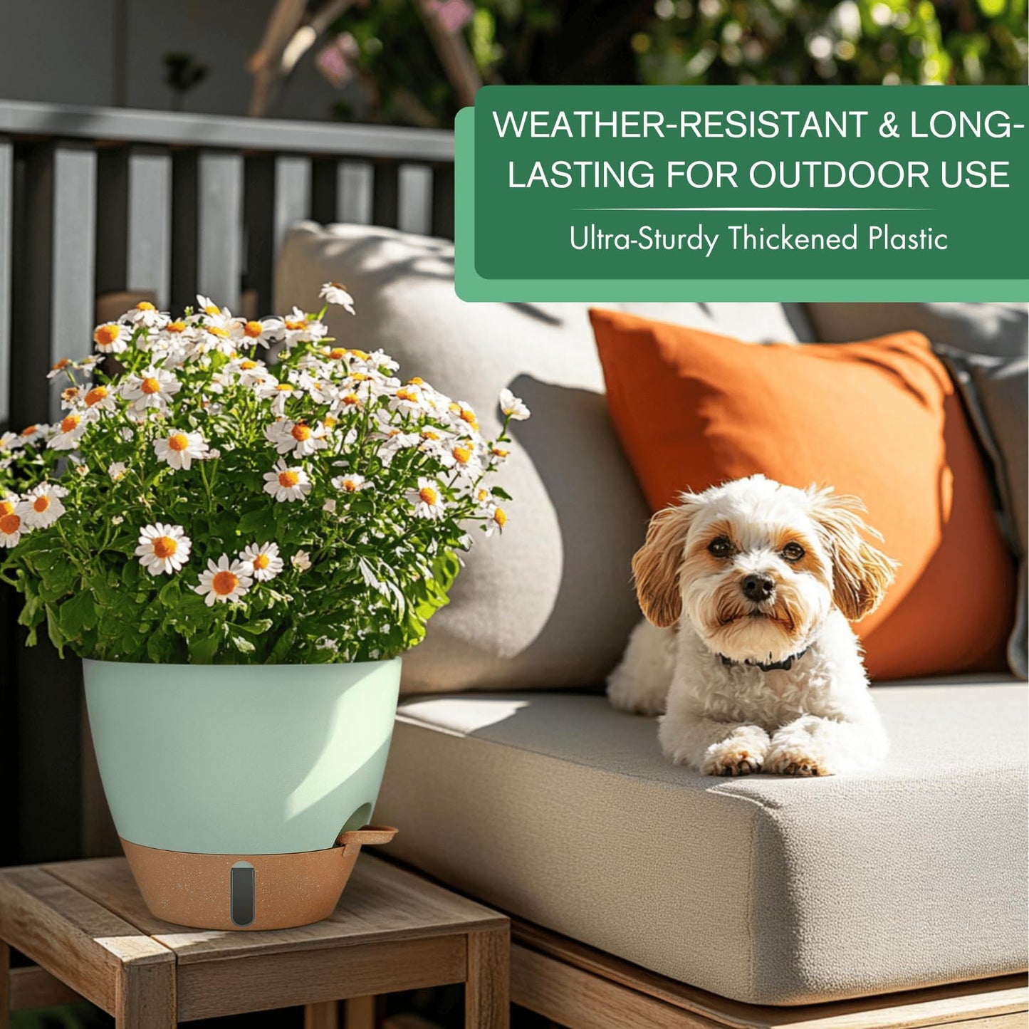 12/10/8 Inch Self Watering Pots for Indoor Plants Plastic Large Plant Pot for Outdoor Plants, Water Level Window & Spacious Reservoir Flower Pots Decorative Planter with Drainage and Tray (Black)