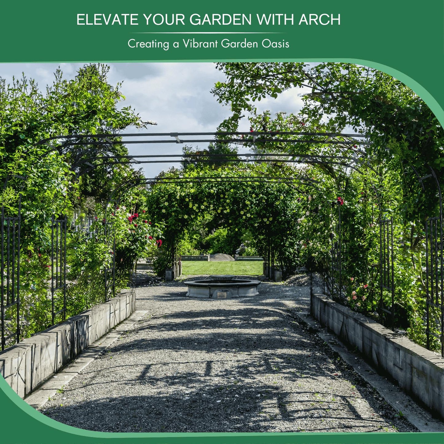 Montresor Garden Arch Trellis for Climbing Plants Outdoor with 2 Set Planter Box